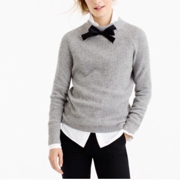 J. Crew Factory Sweaters - J. Crew Factory | Crew Neck Sweater with Bow